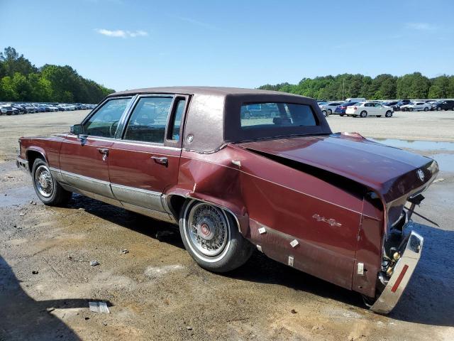 1G6DW54E4MR707674 - 1991 CADILLAC BROUGHAM BURGUNDY photo 2