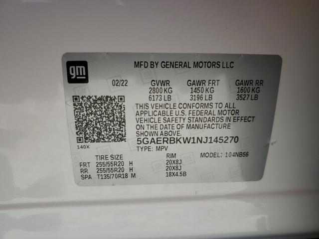 5GAERBKW1NJ145270 - 2022 BUICK ENCLAVE ESSENCE WHITE photo 13