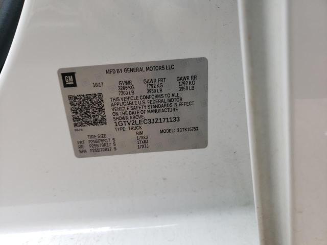 1GTV2LEC3JZ171133 - 2018 GMC SIERRA K1500 WHITE photo 13