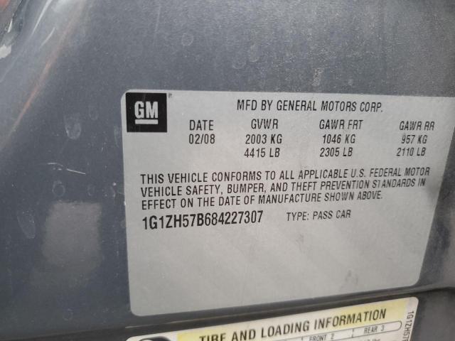 1G1ZH57B684227307 - 2008 CHEVROLET MALIBU 1LT GRAY photo 12