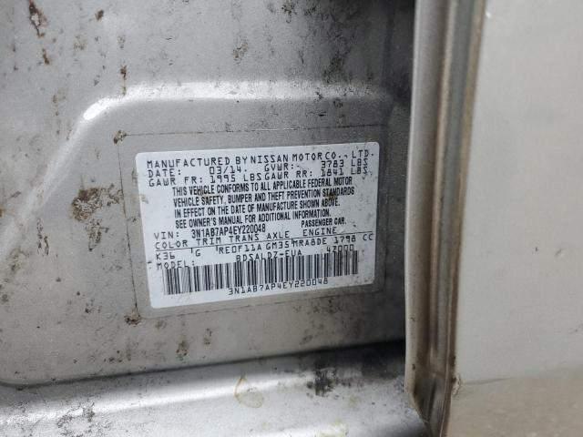 3N1AB7AP4EY220048 - 2014 NISSAN SENTRA S GRAY photo 13