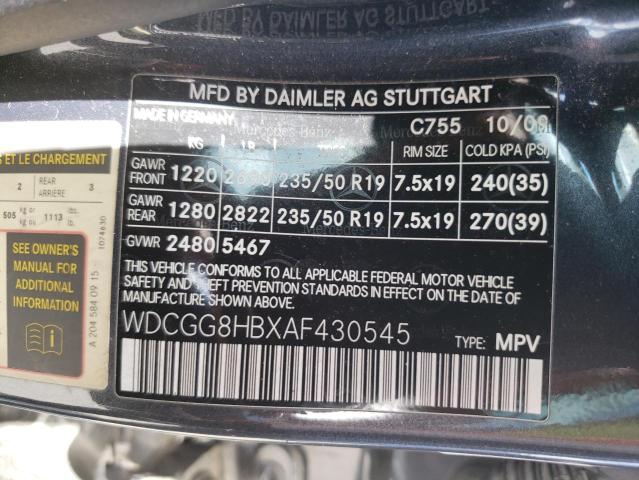 WDCGG8HBXAF430545 - 2010 MERCEDES-BENZ GLK 350 4MATIC GRAY photo 13