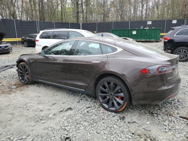 5YJSA1H25EFP63707 - 2014 TESLA MODEL S BROWN photo 2