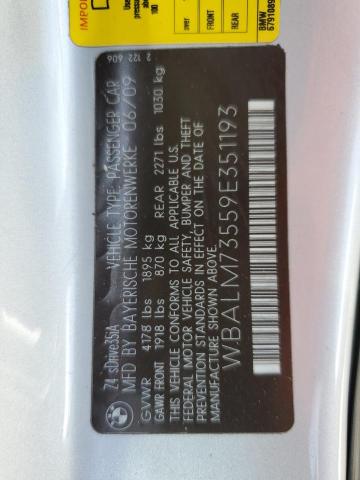 WBALM73559E351193 - 2009 BMW Z4 SDRIVE35I SILVER photo 12