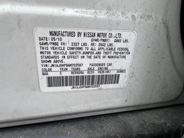JN1AJ0HP8AM702597 - 2010 INFINITI EX35 BASE 白色 照片 10