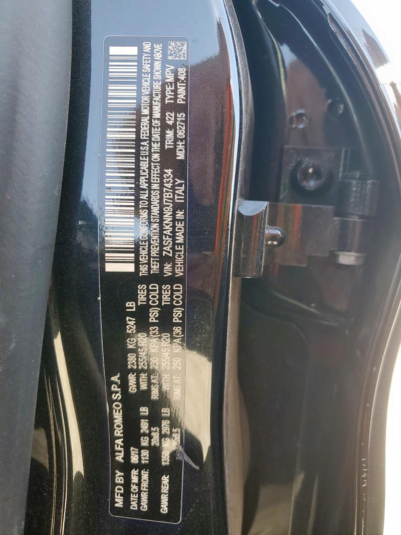 ZASFAKNN9J7B74334 - 2018 ALFA ROMEO STELVIO TI SPORT BLACK photo 13