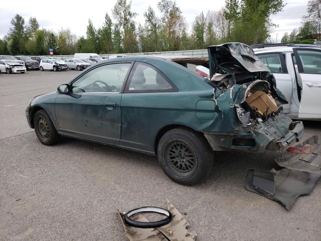 1HGEM21921L084391 - 2001 HONDA CIVIC SI GREEN photo 2