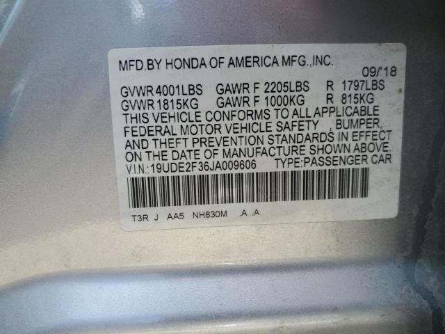 19UDE2F36JA009606 - 2018 ACURA ILX BASE WATCH PLUS SILVER photo 12