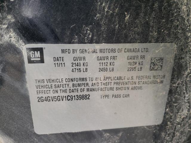 2G4GV5GV1C9139882 - 2012 BUICK REGAL GS Қара фото 12