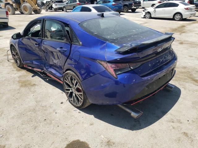 KMHLW4AK0NU005844 - 2022 HYUNDAI ELANTRA N BLUE photo 2