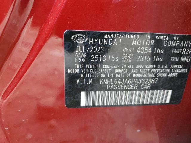 KMHL64JA6PA332387 - 2023 HYUNDAI SONATA SEL RED photo 12