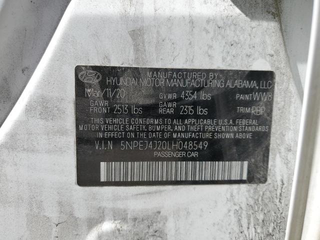 5NPEJ4J20LH048549 - 2020 HYUNDAI SONATA SEL PLUS WHITE photo 12