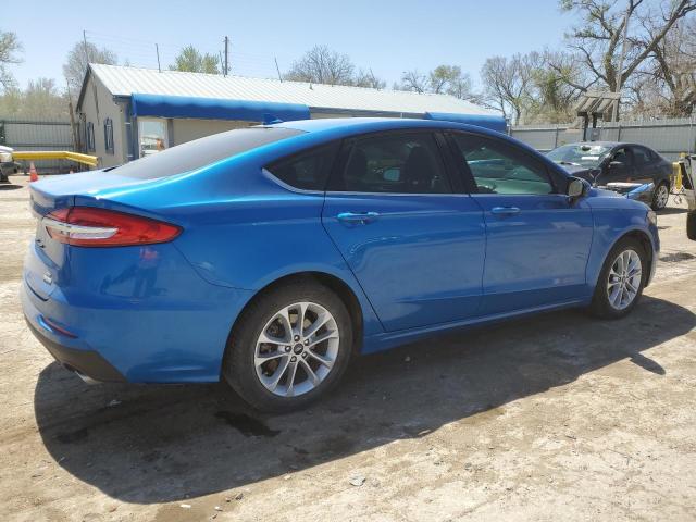 3FA6P0HD2LR219405 - 2020 FORD FUSION SE BLUE photo 3