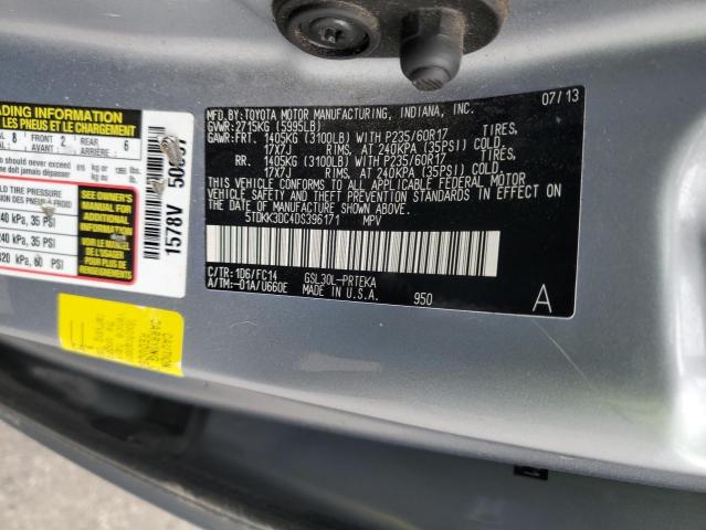 5TDKK3DC4DS396171 - 2013 TOYOTA SIENNA LE SILVER photo 13