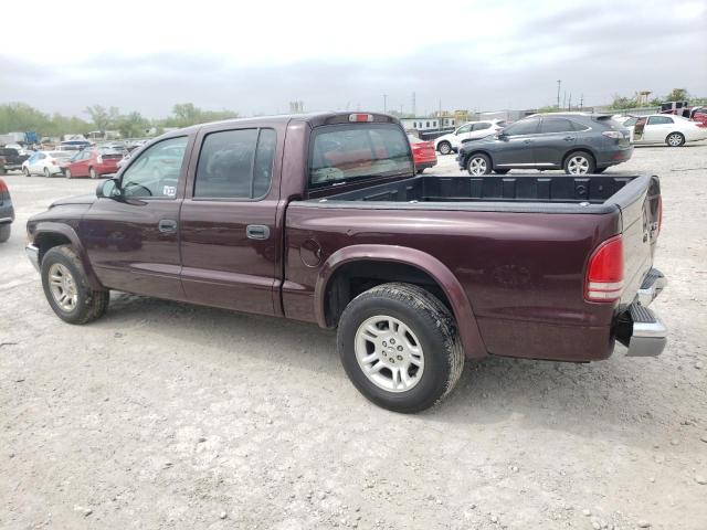 1D7HL48N04S608988 - 2004 DODGE DAKOTA QUAD SLT BURGUNDY photo 2