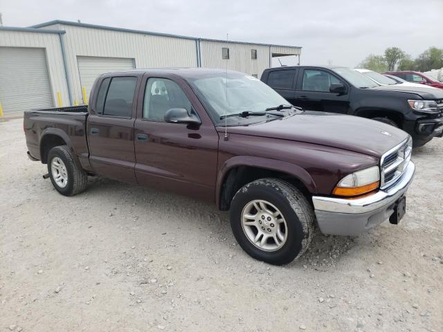 1D7HL48N04S608988 - 2004 DODGE DAKOTA QUAD SLT BURGUNDY photo 4