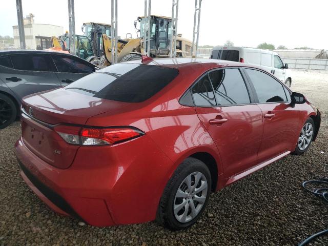 5YFEPMAE7MP223392 - 2021 TOYOTA COROLLA LE RED photo 3