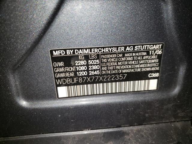 WDBUF87X77X222357 - 2007 MERCEDES-BENZ E 350 4MATIC GRAY photo 12