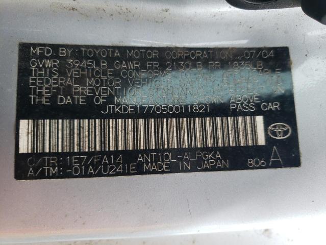 JTKDE177050011821 - 2005 TOYOTA SCION TC 灰色 照片 12
