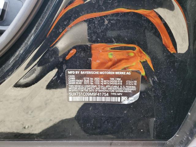 5UXTS1C09M9F41754 - 2021 BMW X3 XDRIVE30E BLACK photo 13