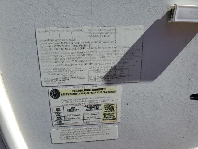 4YDT31227BB453514 - 2011 KEYSTONE OUTBACK WHITE photo 10