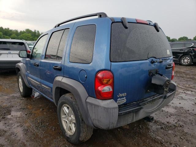 1J4GL48K74W324014 - 2004 JEEP LIBERTY SP BLUE photo 3