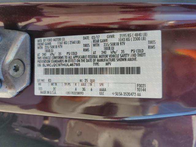 5LMCJ2C97HUL46785 - 2017 LINCOLN MKC SELECT Rot Foto 13