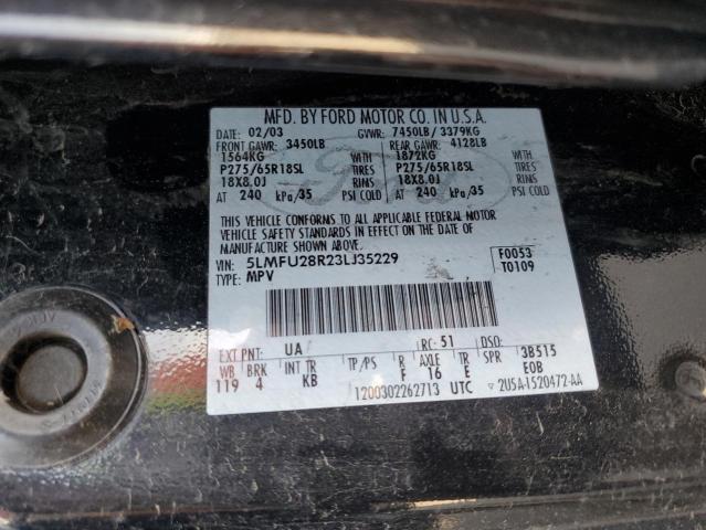 5LMFU28R23LJ35229 - 2003 LINCOLN NAVIGATOR შავი ფოტო 13