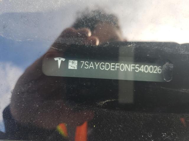 7SAYGDEF0NF540026 - 2022 TESLA MODEL Y 白色 照片 13