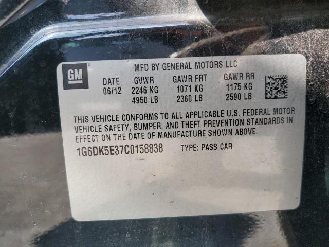 1G6DK5E37C0158838 - 2012 CADILLAC CTS PERFORMANCE COLLECTION Siyah fotoğraf 12