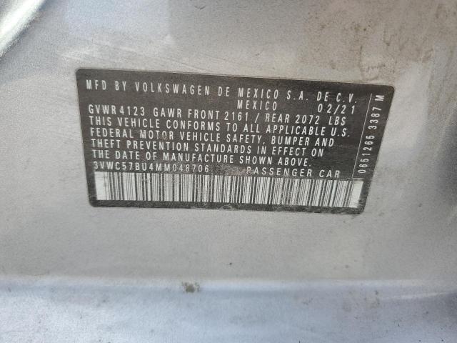 3VWC57BU4MM048706 - 2021 VOLKSWAGEN JETTA S SILVER photo 12