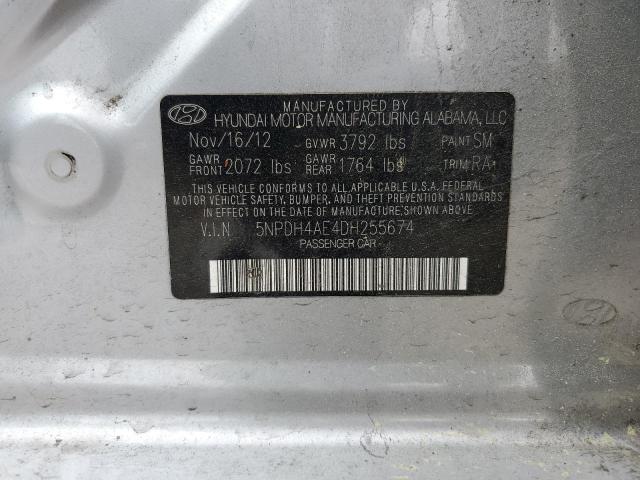 5NPDH4AE4DH255674 - 2013 HYUNDAI ELANTRA GLS GRAY photo 12