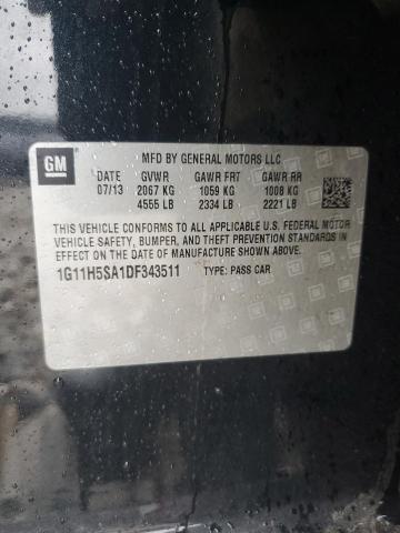 1G11H5SA1DF343511 - 2013 CHEVROLET MALIBU LTZ შავი ფოტო 12