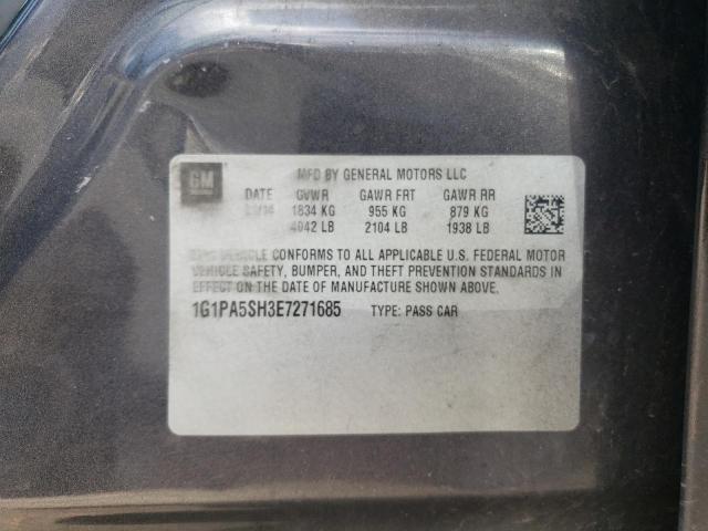 1G1PA5SH3E7271685 - 2014 CHEVROLET CRUZE LS CHARCOAL photo 12