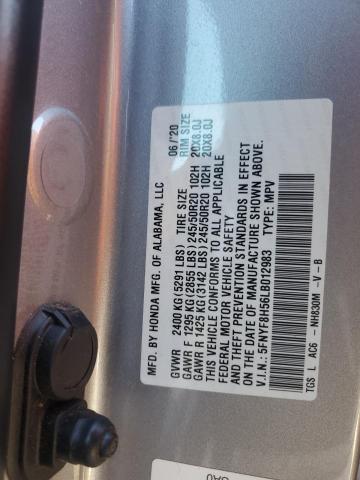5FNYF8H56LB012983 - 2020 HONDA PASSPORT EXL Plata foto 14
