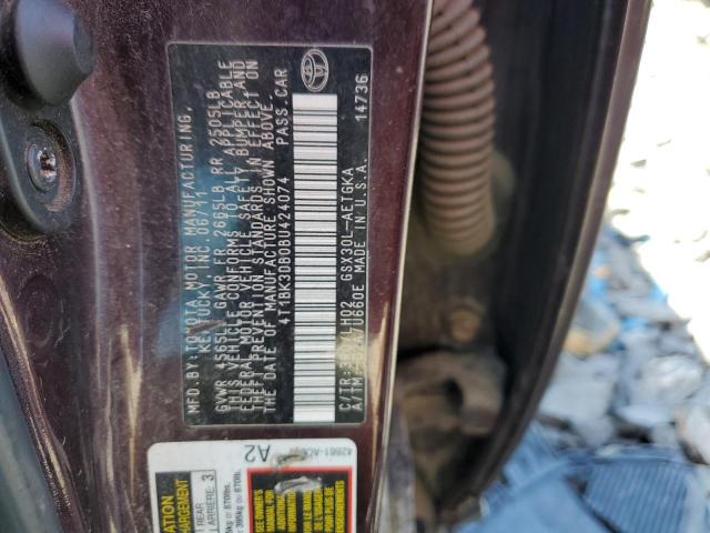 4T1BK3DB0BU424074 - 2011 TOYOTA AVALON BASE 栗色 照片 12
