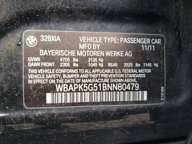 WBAPK5G51BNN80479 - 2011 BMW 328 XI SULEV BLACK photo 12