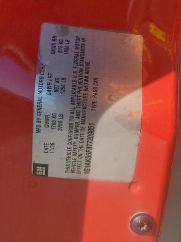 1G1AK55F377209851 - 2007 CHEVROLET COBALT LS RED photo 12