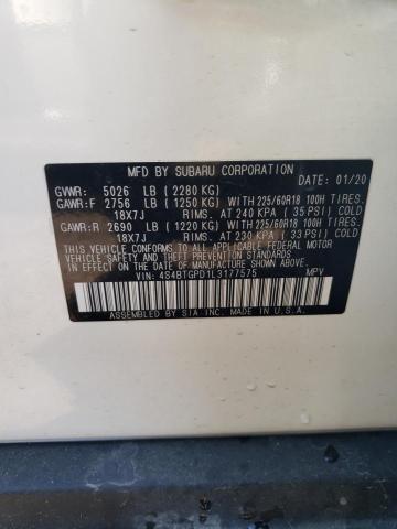 4S4BTGPD1L3177575 - 2020 SUBARU OUTBACK TOURING LDL Սպիտակ լուսանկար 12