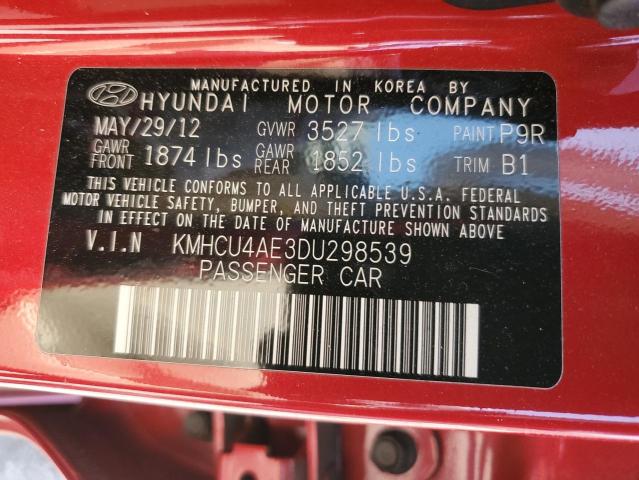 KMHCU4AE3DU298539 - 2013 HYUNDAI ACCENT GLS RED photo 12