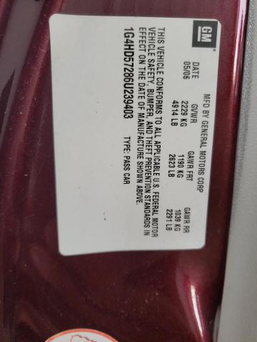 1G4HD57286U239403 - 2006 BUICK LUCERNE CXL BURGUNDY photo 14