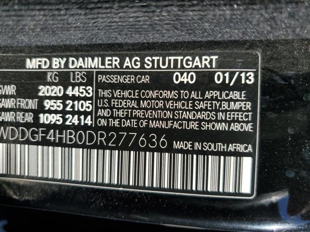 WDDGF4HB0DR277636 - 2013 MERCEDES-BENZ C 250 BLACK photo 12