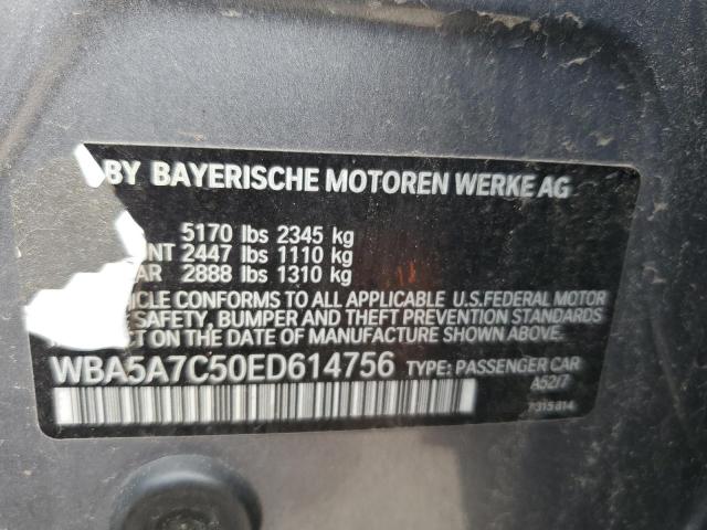 WBA5A7C50ED614756 - 2014 BMW 528 XI SILVER photo 12