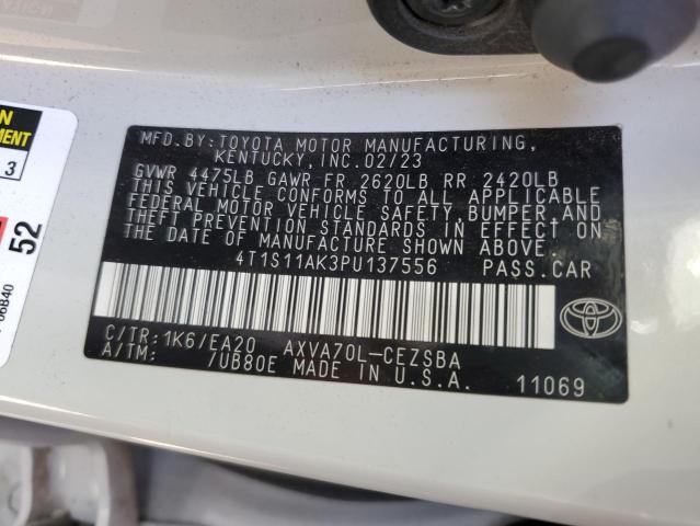 4T1S11AK3PU137556 - 2023 TOYOTA CAMRY SE NIGHT SHADE GRAY photo 12