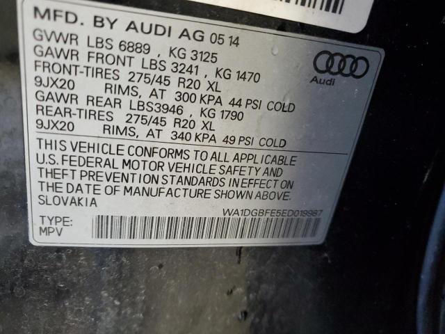 WA1DGBFE5ED019987 - 2014 AUDI Q7 PRESTIGE BLACK photo 12