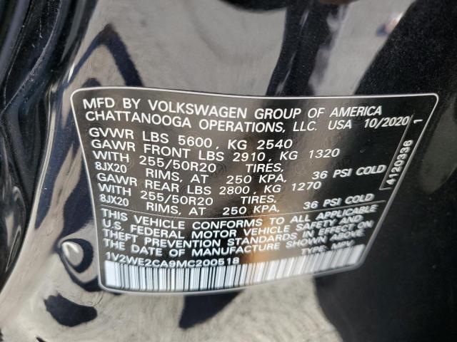 1V2WE2CA9MC200518 - 2021 VOLKSWAGEN ATLAS CROS SE Noir photo 13