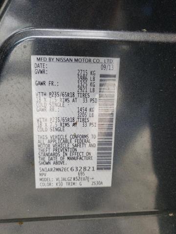 5N1AR2MN2EC632821 - 2014 NISSAN PATHFINDER S GRAY photo 13