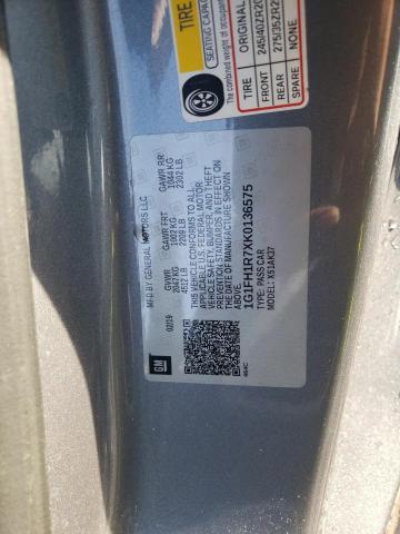 1G1FH1R7XK0136575 - 2019 CHEVROLET CAMARO SS GRAY photo 12