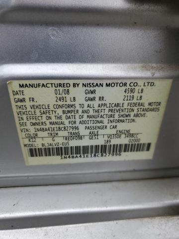 1N4BA41E18C827996 - 2008 NISSAN MAXIMA SE SILVER photo 13