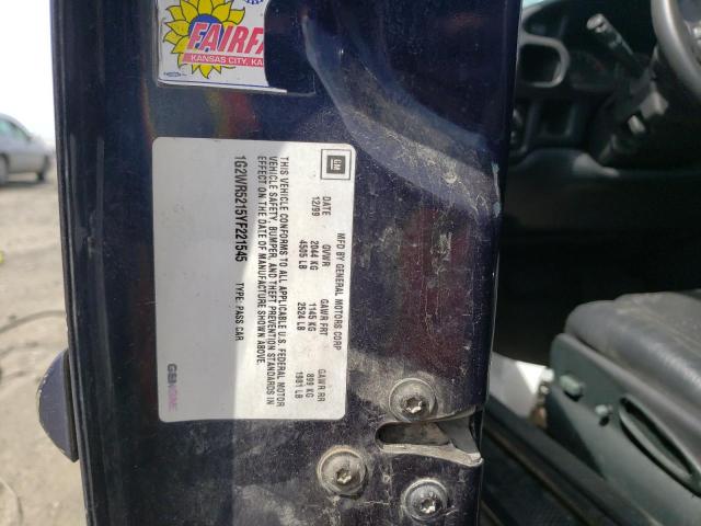 1G2WR5215YF221545 - 2000 PONTIAC GRAND PRIX GTP BLUE photo 13